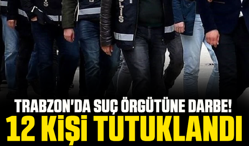 Trabzon'da suç örgütüne darbe! 12 kişi tutuklandı