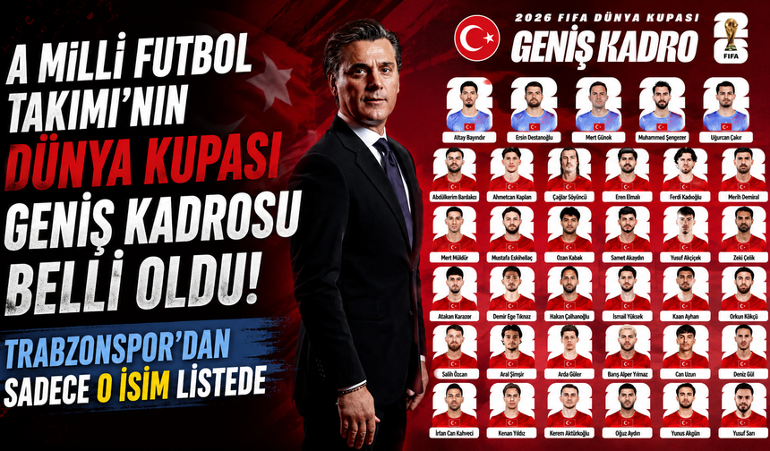 A Milli Futbol Takımı'nın Dünya Kupası geniş kadrosu belli oldu! Trabzonspor'dan Sadece O İsim Listede