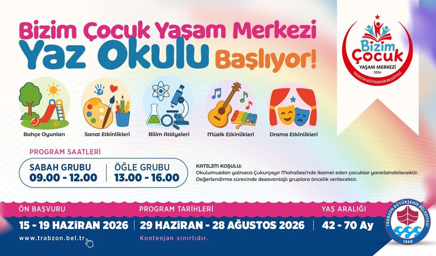BİZİM ÇOCUK YAŞAM MERKEZİ YAZ OKULU BAŞLIYOR
