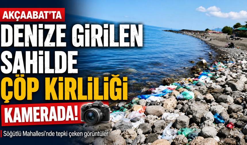 Akçaabat'ta Denize Girilen Sahilde Çöp Kirliliği Kamerada!