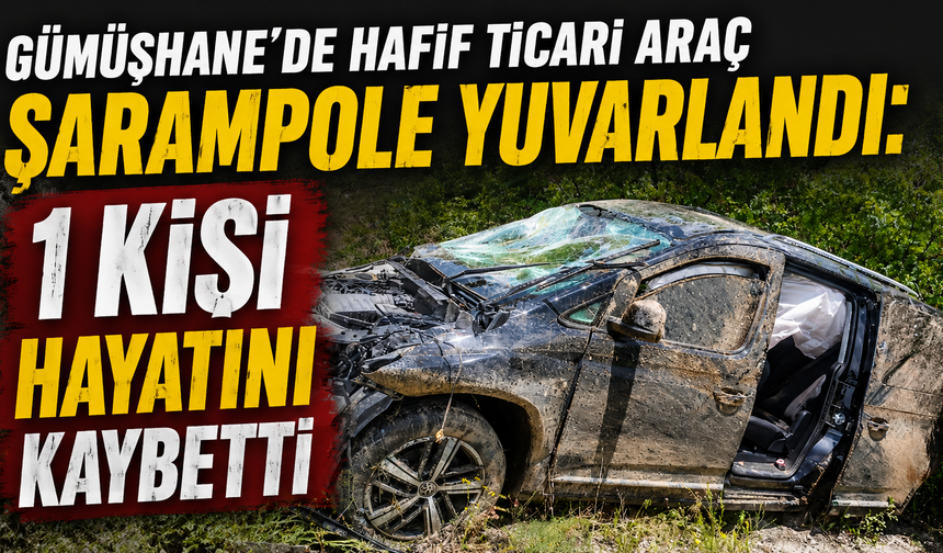 Gümüşhane'de hafif ticari araç şarampole yuvarlandı: 1 kişi hayatını kaybetti
