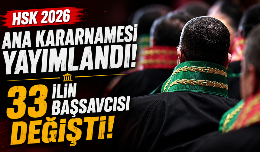 HSK 2026 Ana Kararnamesi yayımlandı: 33 ilin Başsavcısı değişti