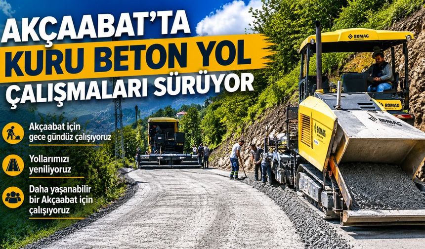 Akçaabat'ta yol bakım çalışmaları sürüyor