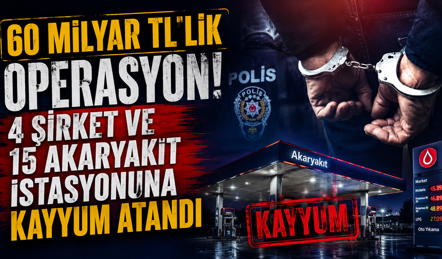 60 milyar TL'lik operasyon! 4 şirket ve 15 akaryakıt istasyonuna kayyum atandı