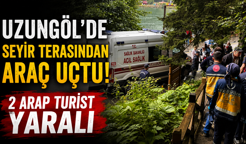 Uzungöl'de seyir terasından araç uçtu: 2 Arap turist yaralı