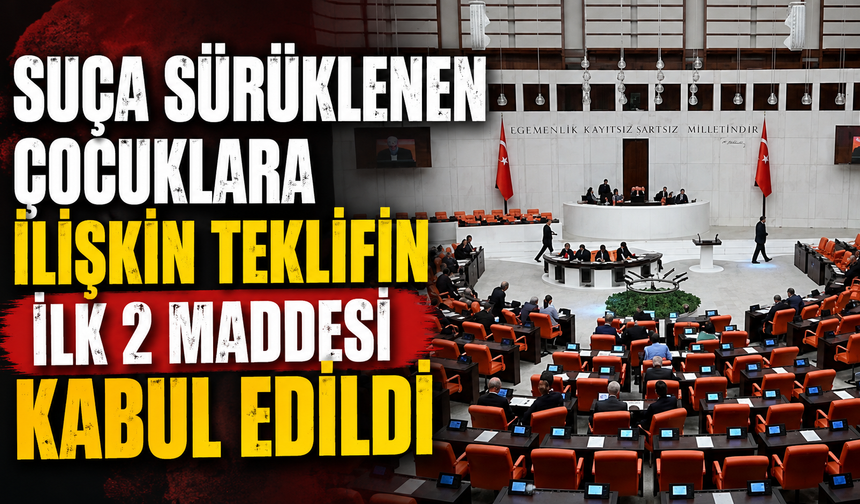 Suça sürüklenen çocuklara ilişkin teklifin ilk 2 maddesi kabul edildi