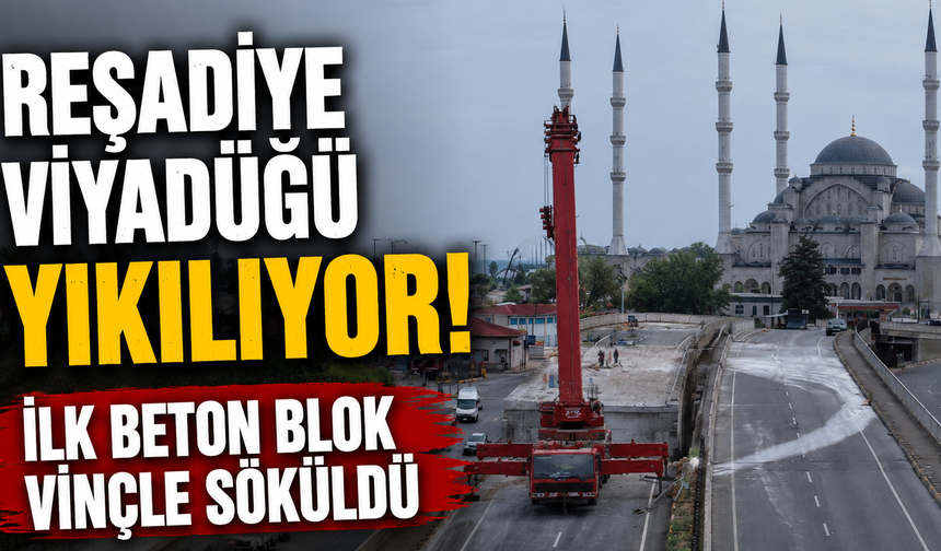 Reşadiye Viyadüğü Yıkılıyor! İlk Beton Blok Vinçle Söküldü