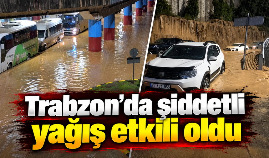 Trabzon'da şiddetli yağış etkili oldu