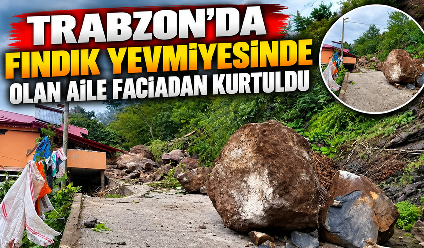 Trabzon'da fındık yevmiyesinde olan aile faciadan kurtuldu