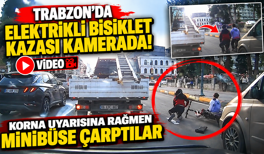 Trabzon’da Elektrikli Bisiklet Kazası Kamerada!