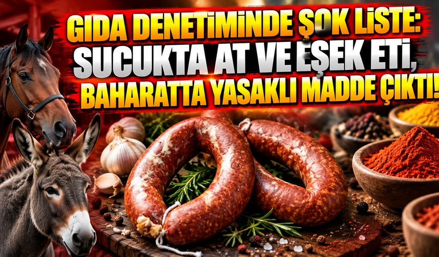 Gıda denetiminde şok liste: Sucukta at ve eşek eti, baharatta yasaklı madde çıktı!