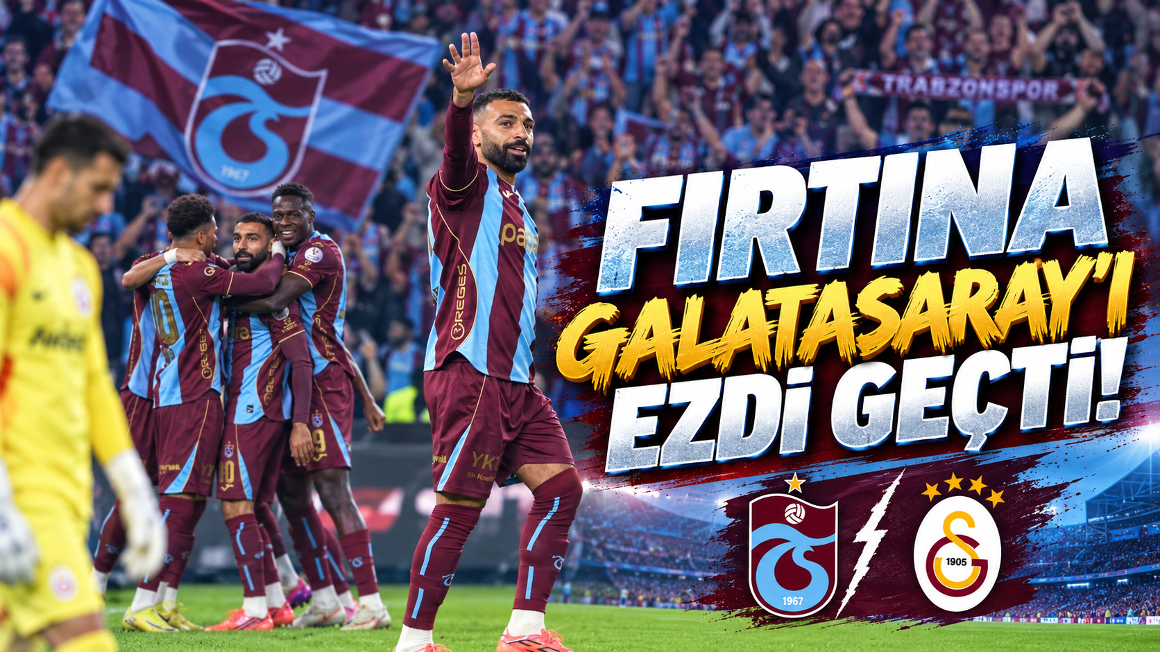 Trabzonspor dev derbide Galatasaray'ı farklı mağlup etti! Maça Muhammed Salah damga vurdu